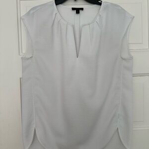 J. Crew White Sleeveless Asymmetrical Blouse